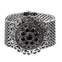 Urthn Black Turquoise Texture Stone Magnetic Bracelet - 1402409D