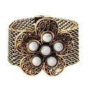 Urthn Turquoise Texture Stone Antique Gold Magnetic Bracelet - 1402416B