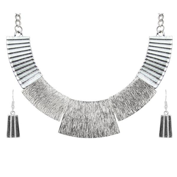 Urthn Rhodium Plated Costume Necklace Set - 1107403E