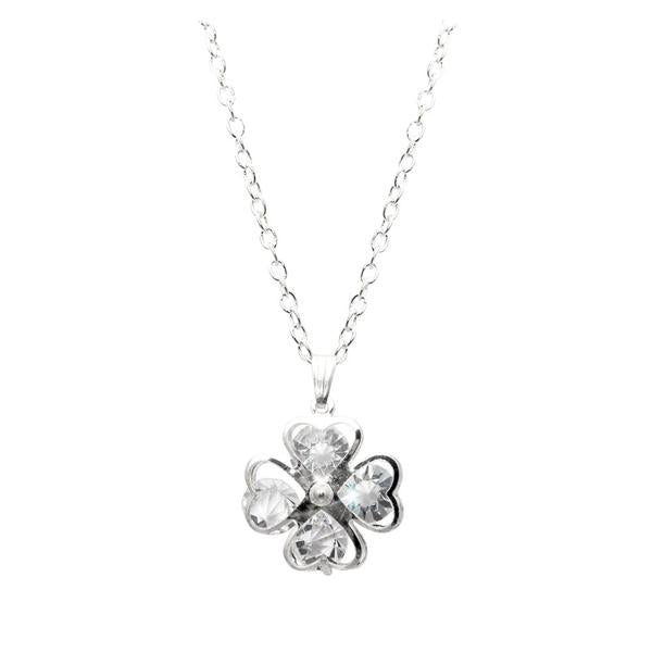 Urthn White Glass Stone Floral Shaped Chain Pendant - 1203244A