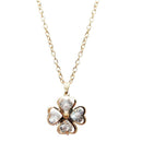 Urthn Glass Stone Floral Shaped Chain Pendant - 1203244B