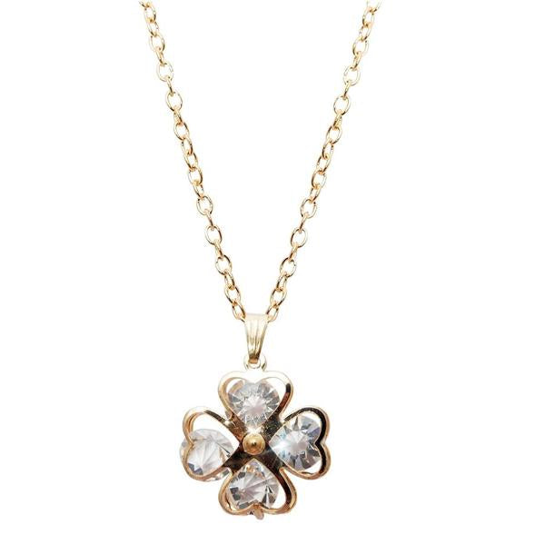 Urthn Glass Stone Floral Shaped Chain Pendant - 1203244B