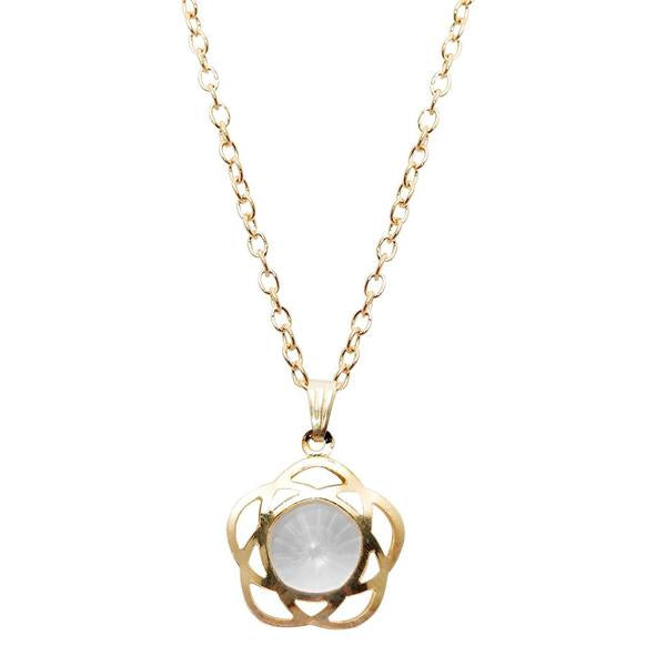 Urthn Glass Stone Gold Plated Chain Pendant - 1203247B