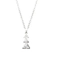 Urthn White Glass Stone Triangle Design Chain Pendant - 1203248A