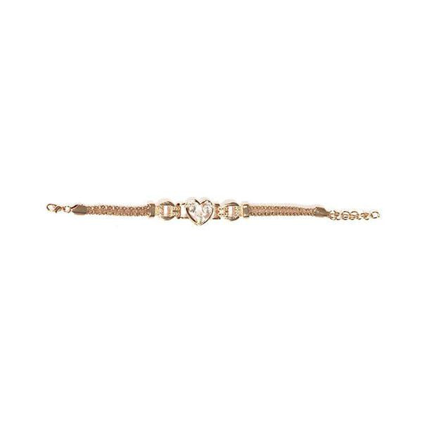 Urthn Gold Plated Austrian Stone Heart Design Bracelet - 1400518