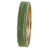 Urthn Green Stone Set Of 4 Bangle Sets