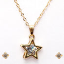 Urthn Gold Plated White Cubic Zirconia Stone Pendant Set - 1203707A