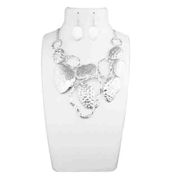 Urthn Silver Statement Necklace Set - 1109910B