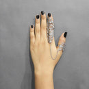 Urthn Silver Plated Chain Floral Double Ring - 1502305B