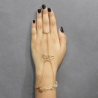 Urthn Gold Plated Austrian Stone butterfly Ring bracelet - 1502307A