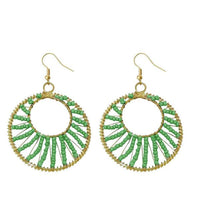Urthn Green Beads Gold Plated Round Shaped Dangler Earring - 1309022F