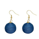 Urthn Blue Thread Ball Shaped Thread Earring - 1309025A