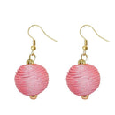 Urthn Pink Thread Ball Shaped Thread Earring - 1309025F