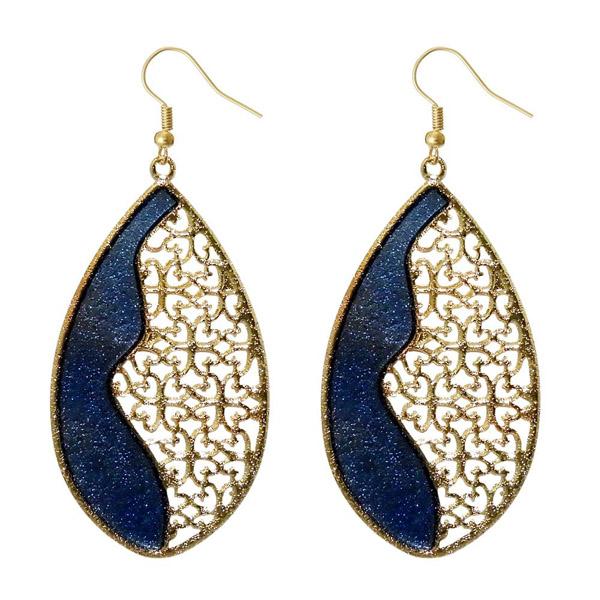 Urthn Blue Resin Gold Plated Dangler Earring - 1310106F