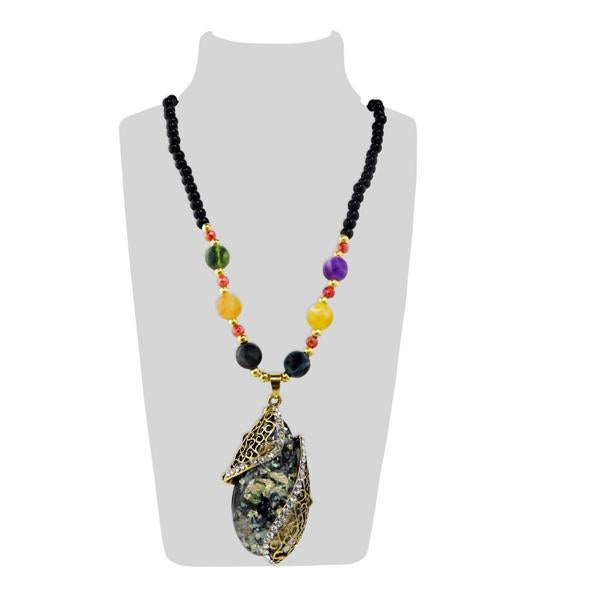 Urthn Beads And Austrian Stone Gold Plated Necklace - 1108901