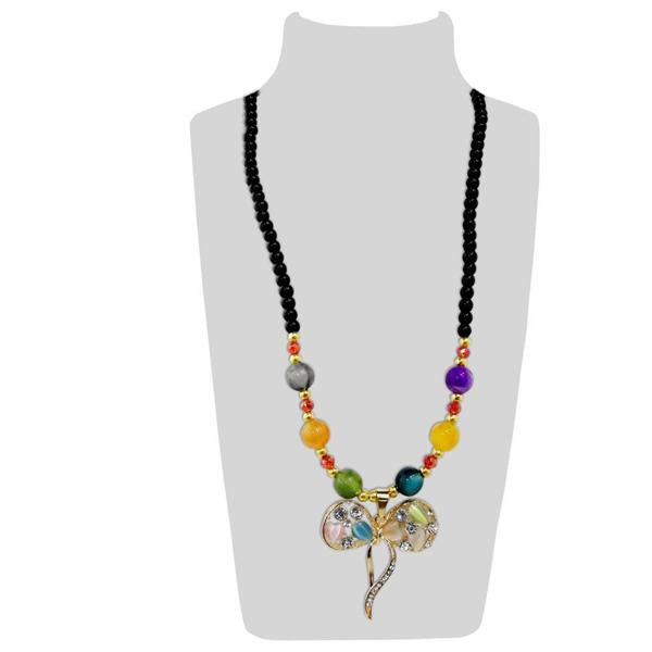 Urthn Gold Plated Multicolor Beads & Stone Necklace - 1108910