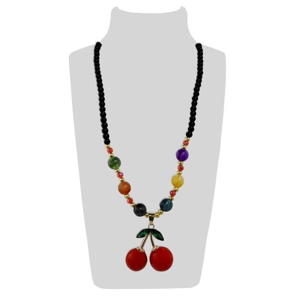 Urthn Multicolor Beads & Stone Cherry Shape Necklace - 1108912