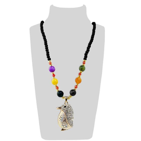 Urthn Multicolor Beads & Stone Penguin Shape Necklace - 1108924