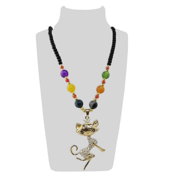 Urthn Multicolor Beads & Stone Fox Shape Necklace - 1108925