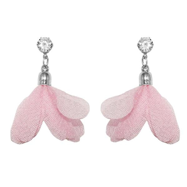 Urthn Austrian Stone Pink Tessel Dangler Earring - 1310901C