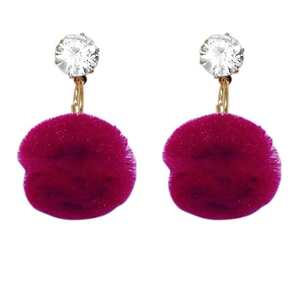 Urthn Austrian Stone Gold Plated Pompom Dangler Earring - 1310903D