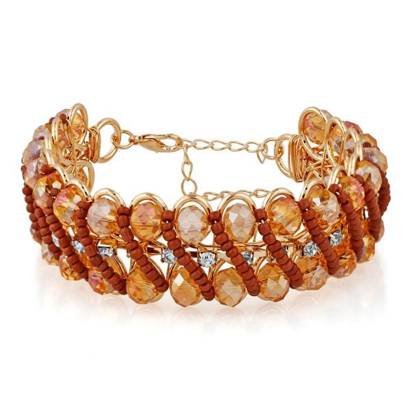 Urthn Crystal Stone Gold Plated Bracelet - 1403103F