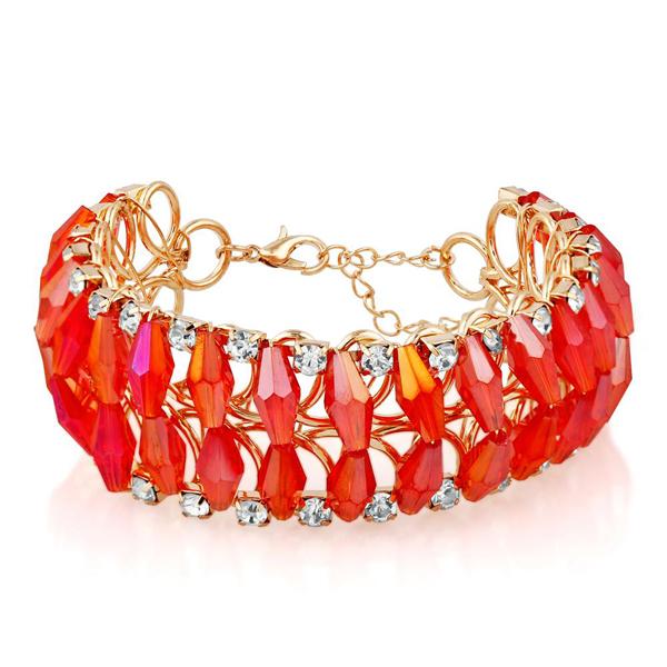 Urthn Crystal Stone Gold Plated Bracelet - 1403104C