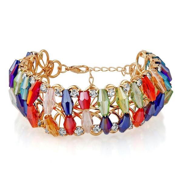 Urthn Crystal Stone Gold Plated Bracelet - 1403104E