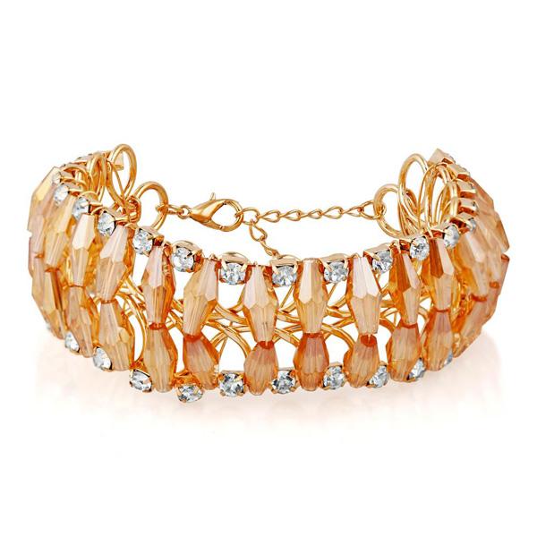 Urthn Crystal Stone Gold Plated Bracelet - 1403104F