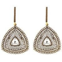 Urthn Austrian Stone Antique Gold Plated Dangler Earrings - 1311201A