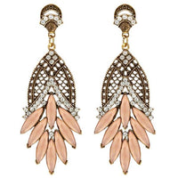 Urthn Orange Crystal And Stone Dangler Earrings - 1311204B