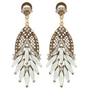 Urthn White Crystal And Stone Dangler Earrings - 1311204D