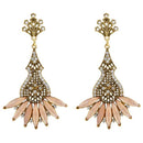 Urthn Orange Crystal And Stone Dangler Earrings - 1311205D