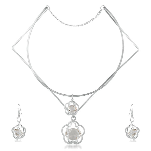 Urthn Silver Plated Austrian Stone Necklace Set - 1110405B