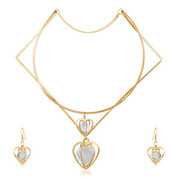 Urthn Zinc Alloy Gold Plated Austrian Stone Necklace Set - 1110408A