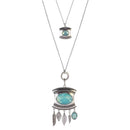 Urthn Crystal Stone Silver Plated 2 Layer Chain Necklaces - 1110505D