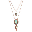 Urthn Crystal Stone Rose Gold Plated 2 Layer Chain Necklaces - 1110511D