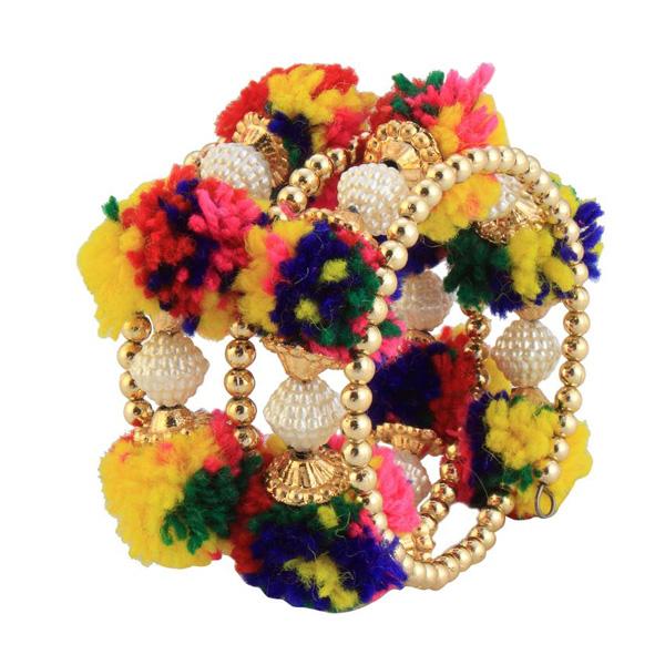 Urthn Gold Plated Multicolor Thread Kada - 1403303