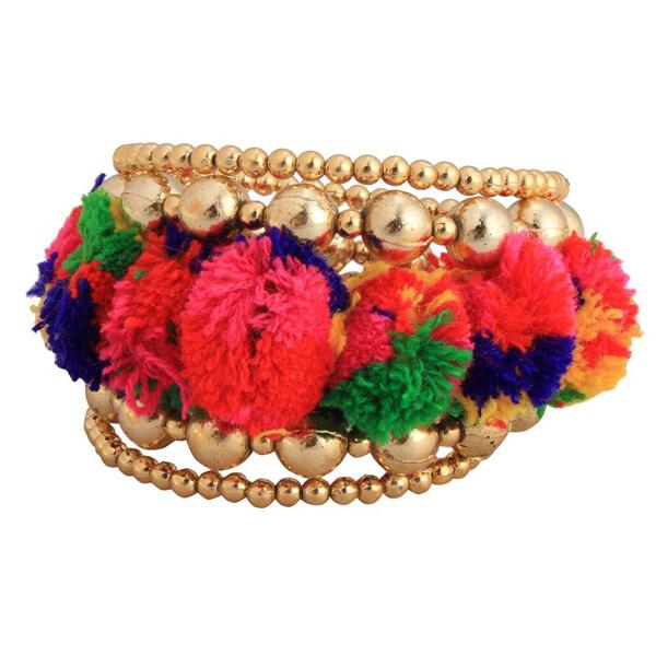 Urthn Multicolor Gold Plated Thread kada - 1403306