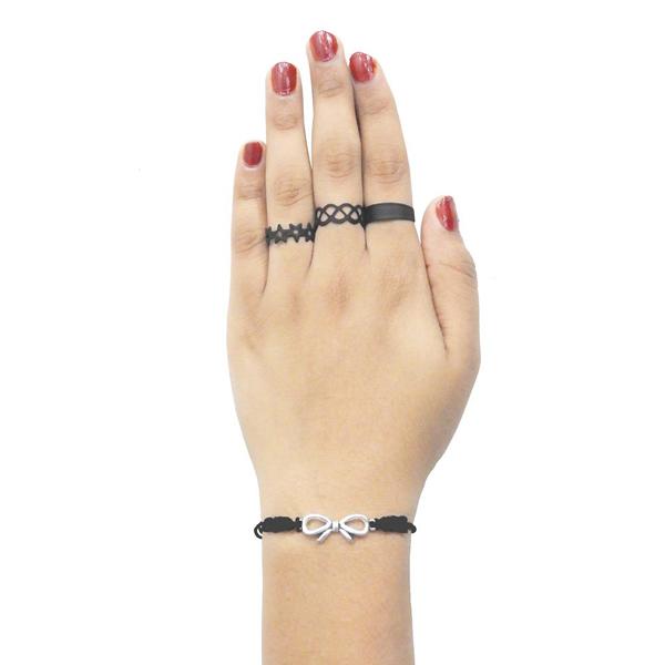 Urthn Three Finger Ring And Bracelet Set - 1502312