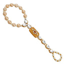 Urthn Gold Plated Brown Pearl Kundan Hand Harness - 1502327D