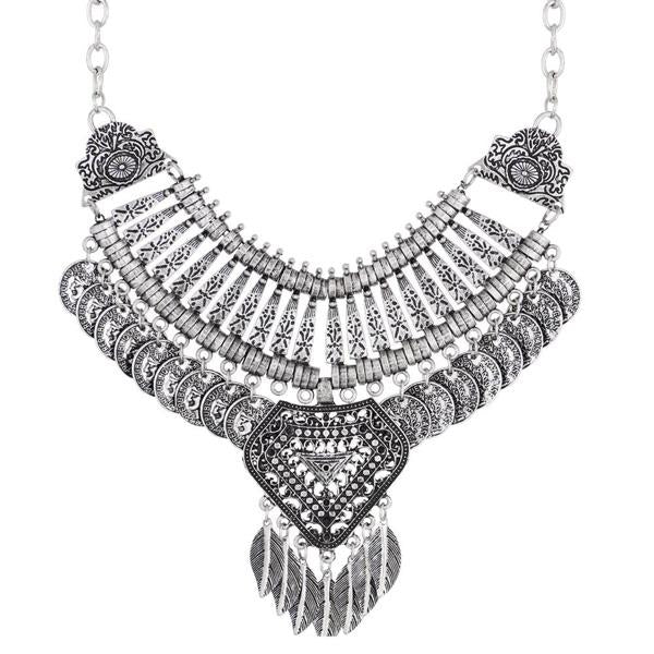 Urthn Oxidised Zinc Alloy Boho Necklace - 1110725