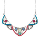 Urthn Multicolour Stone Meenakari Statement Necklace - 1110733A