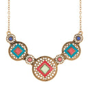 Urthn Antique Gold Meenakari Stone Statement Necklace - 1110737A