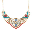 Urthn Stone Antique Gold Plated Meenakari Statement Necklace - 1110741B