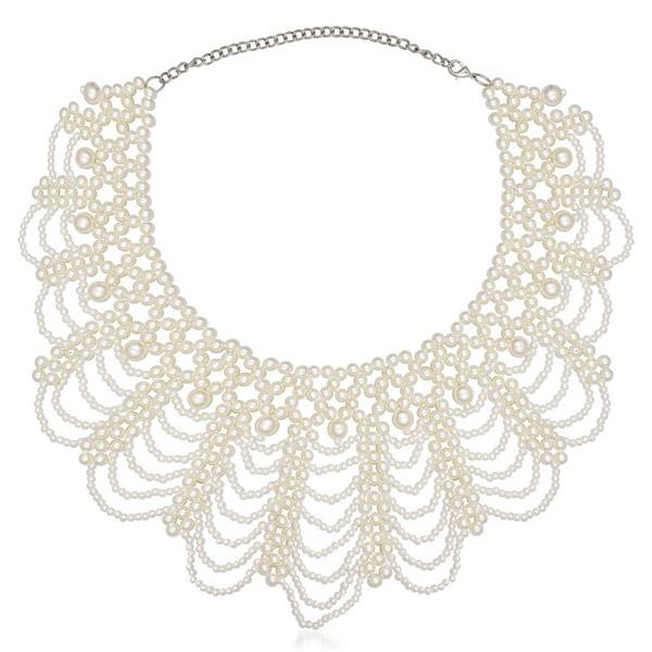 Beadside Zinc Alloy White Pearl Necklace - 1111109