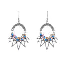 Urthn Multicolor Stone Rhodium Plated Dangler Earrings - 1311806A