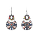 Urthn Rhodium Plated Multicolor Resin Stone Dangler Earrings - 1311808A