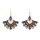 Urthn Multicolor Crystal Stone Rhodium Plated Dangler Earrings - 1311810B