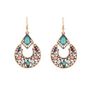 Urthn Multicolor Crystal Stone Antique Gold Plated Dangler Earrings - 1311813B